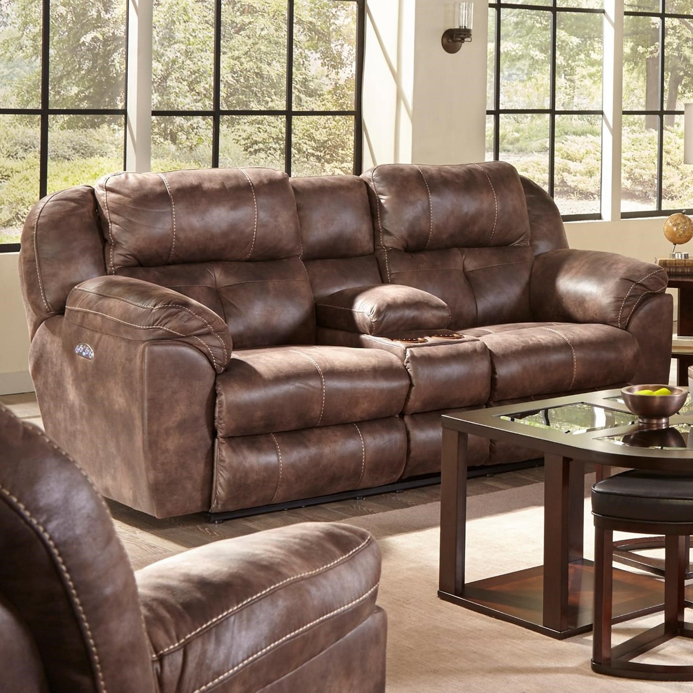 Catnapper monaco power headrest store power lay flat reclining sofa